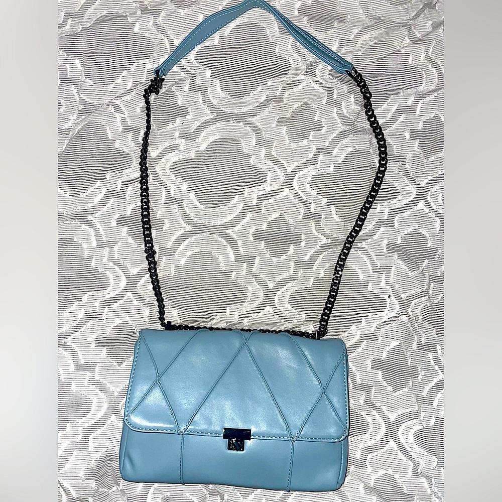 Zara Womens baby blue chain purse